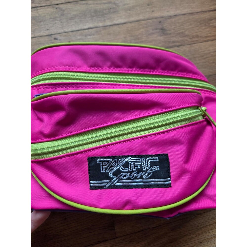 Vintage 80s 90s pacific sport fanny pack waist bag hot pink purple neon